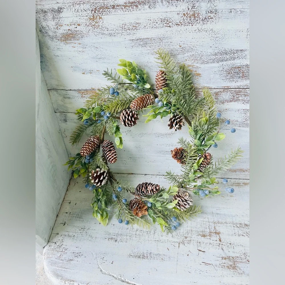 *Dusty Blue Berry & Pine Wreath